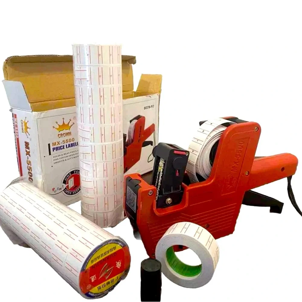 MX-5500 8 Digits Price Tag Gun Labeler Labeller (Includes Labels/Ink 1st Run)
